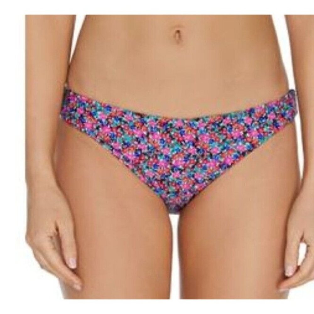 Raisins Women's Pink Floral Stretch Lined Reversible Full Coverage Sunshine. XL